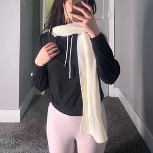 Long Sleeve Crop Top with Scarf